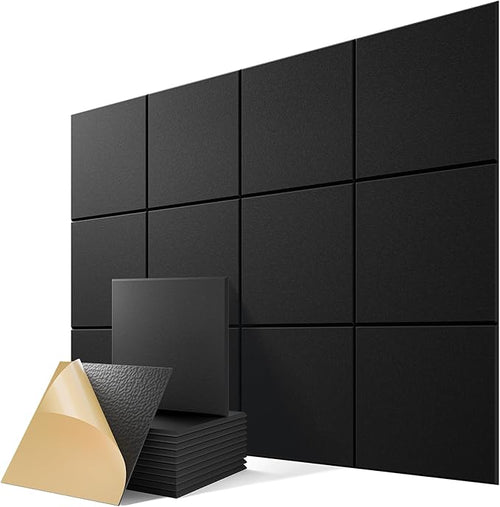 12 Pack Self-Adhesive Acoustic Panels, Soundproof Wall Panels by Lebenforce
