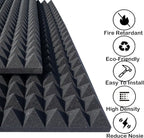 4 Pack Acoustic Foam, High Density Fire Resistant Soundproof Panels - Image 2