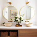 Sunniry 2 Pack 26 inch Gold Round Mirror by Sunniry
