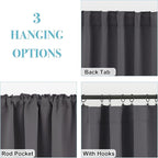 RYB HOME Blackout Curtains 80 inches Long Thermal Insulating Large Window - Image 6