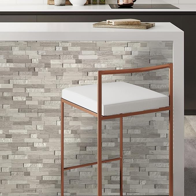 SUNWINGS 5-Sheet Peel and Stick Mosaic Natural 3D Stone Self Adhesive Marble - Image 7
