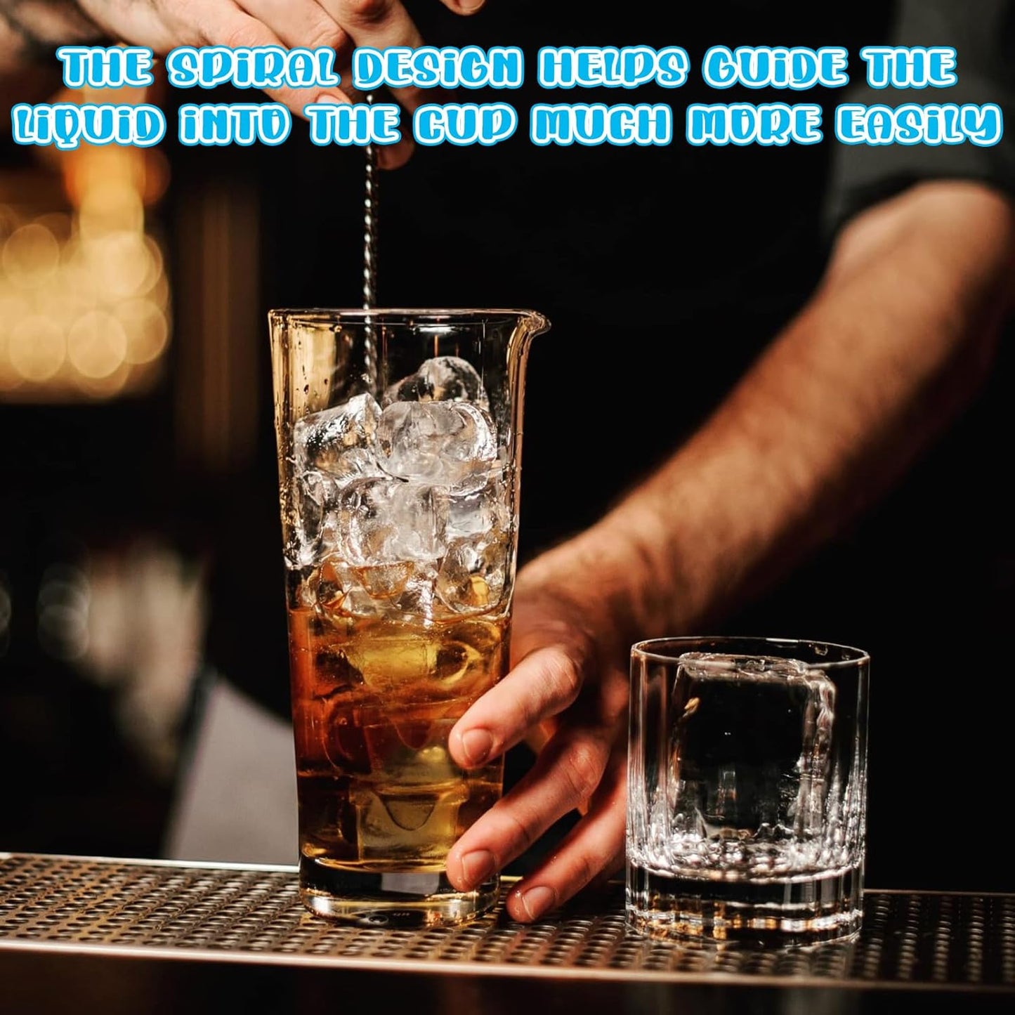 8 PCS 12 Inch Bar Spoon Stainless Steel Spiral Pattern Bar Long Spoon Drink Stirrers Cocktail Spoon, Mixing Spoons Stir Sticks for Coffee Bar Accessories