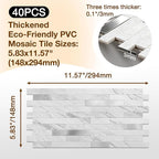 Peel and Stick Backsplash Tile Waterproof Removable PVC Wall Sticker 3D Faux - Image 3