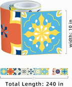 FLFK Wallpaper Border Tile Stickers Peel and Stick Wall Border - Image 2