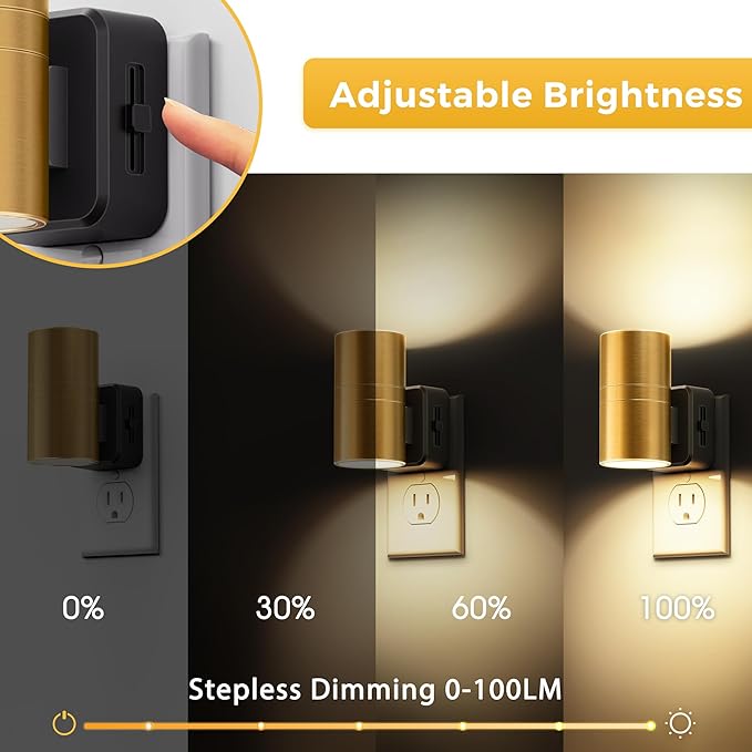 L LOHAS LED Night Light, Dimmable Night Lights Plug into Wall, 2 Pack Automatic - Image 3