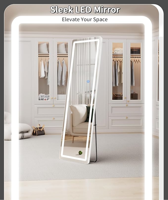 Koonmi Full Length Mirror with LED Lights, Big Mirror - Image 2