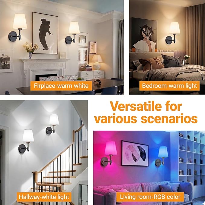 Battery Operated Wall Sconces Set Of Two, Wireless Battery Wall Light - Image 8