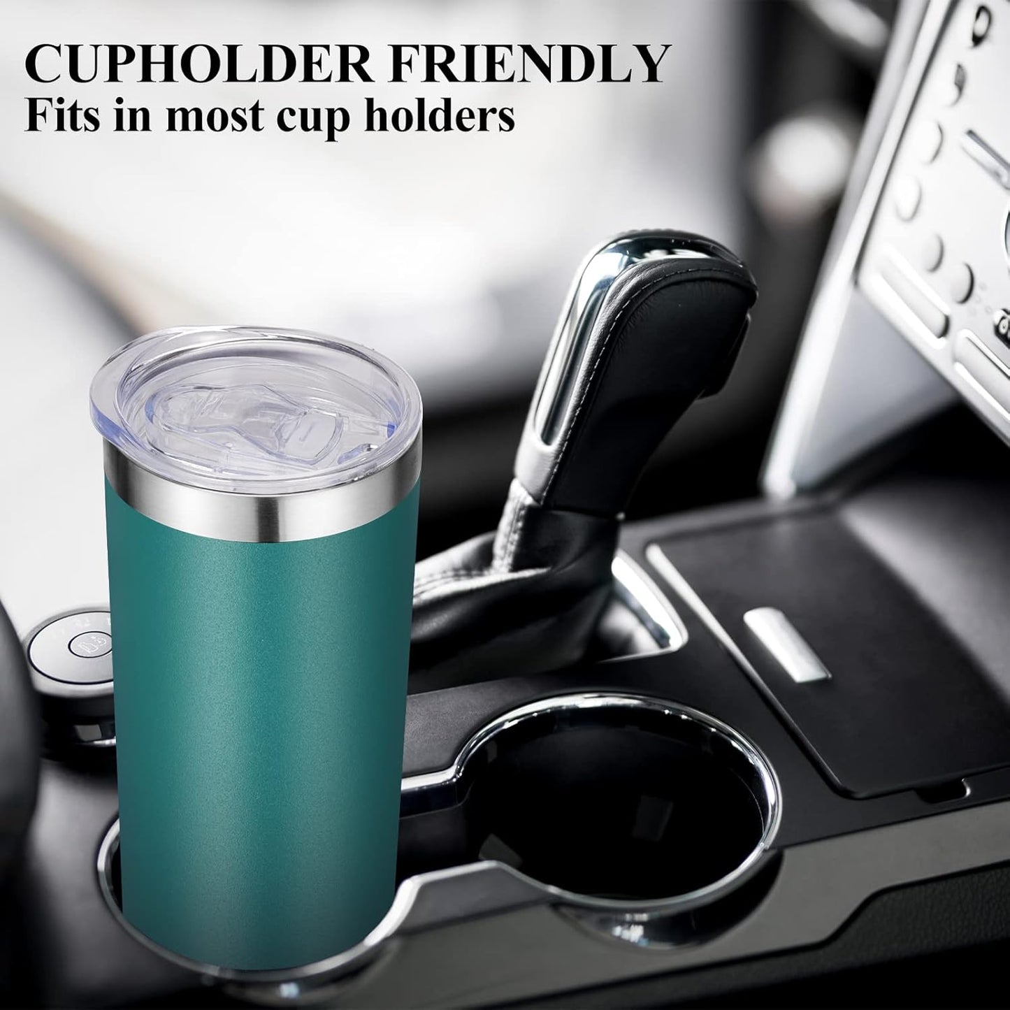 VEGOND Stainless Steel Skinny Tumbler, 20 oz Vacuum Insulated Tumbler with Lid and Straw, Double Wall Coffee Cup, Travel Mug for Cold Hot Drinks, Dark Green 1 Pack