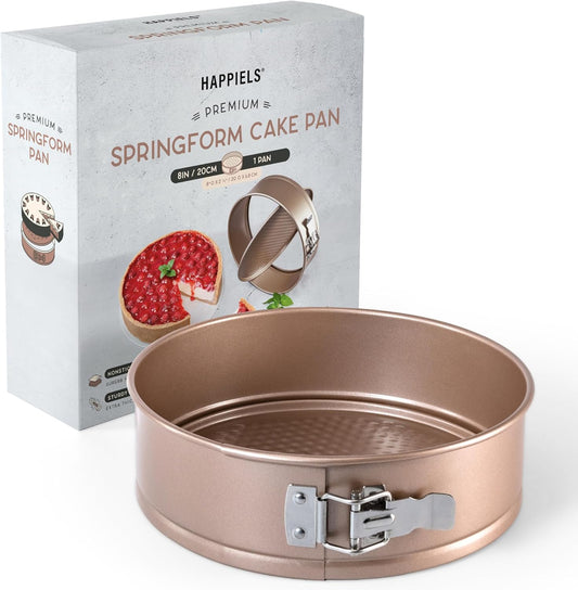 Nonstick 8 Inch Springform Cheesecake Pan | PFOA & BPA Free Non Toxic Spring Form Cake Mold | Best Nontoxic Non Stick Springform Pans for Baking | Leakproof Cake Tin