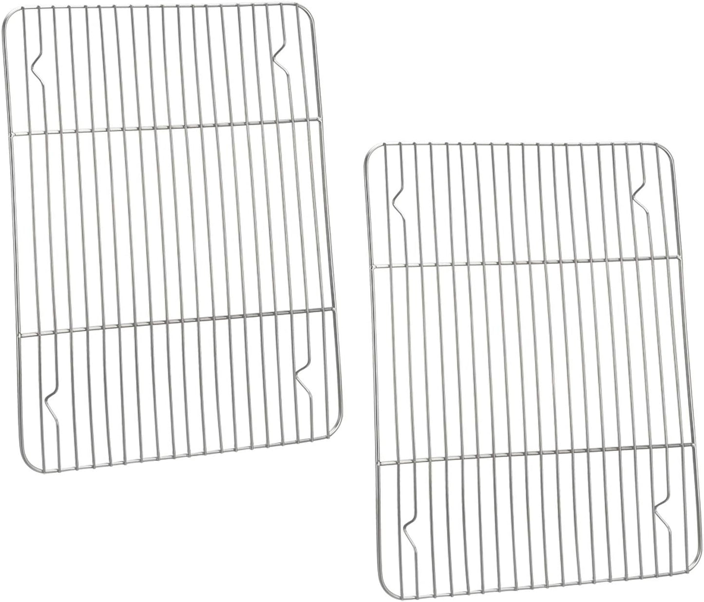 P&P CHEF Baking Cooling Rack Set for Cooking Roasting, 4-Piece Stainless Steel Wire Racks for Oven Use, Healthy & Dishwasher Safe, Rectangle, 11.6 Inch