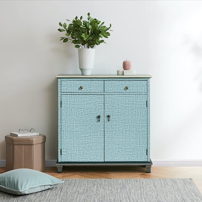 Teal Wallpaper Grasscloth Peel and Stick Wallpaper 17.7inch x 118.1inch Teal - Image 3