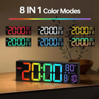JALL 16.1" Large Digital Wall Mount Clock, Count Down Timer, Big LED, RGB Color - Image 5