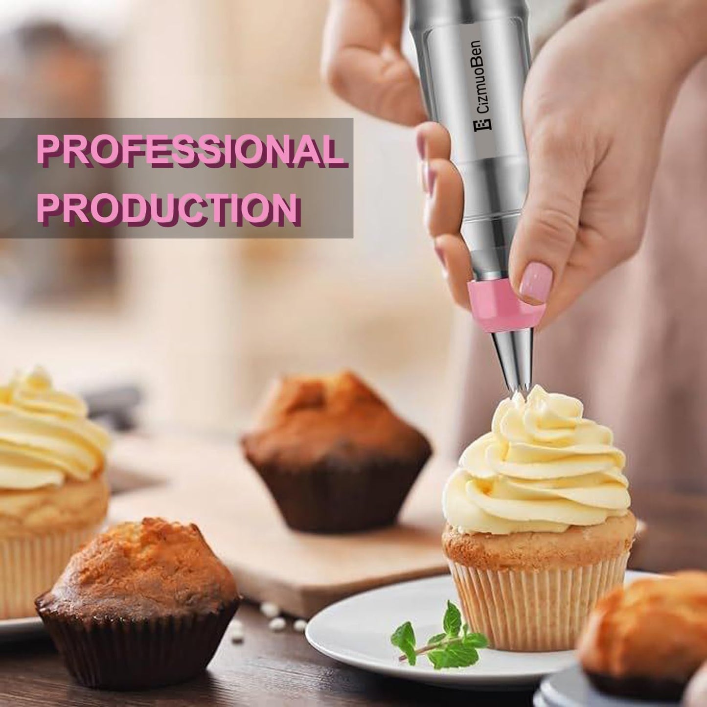 Dessert Decorating Syringe Set, Frosting Piping Kit icing piping kit Food Grade Stainless Steels (6 pro piping tips shooters 50 disposable piping bags) For Baking, Decorating Cupcake, Deviled Eggs
