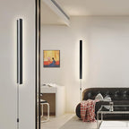 KELUOLY Modern Plug in Wall Lights, 31.4 inch Frosted Black LED Long Wall Sconce - Image 4