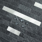 AULIGET 20 Sheets Black Slate Peel and Stick Backsplash, PVC Mixed Metal Silver - Image 3