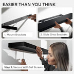 Homeforia 16 inch Black Floating Shelves, High End Solid Real Wood 16inch - Image 6