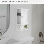 MCS 23x16 White Medicine Cabinet Organizer, Wall Mounted Bathroom Cabinet - Image 2