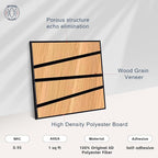 WoveN SounD Artisan Acoustic Wall Panels, 16 Pack 12x12 Inch, PVC Wood Grain - Image 3