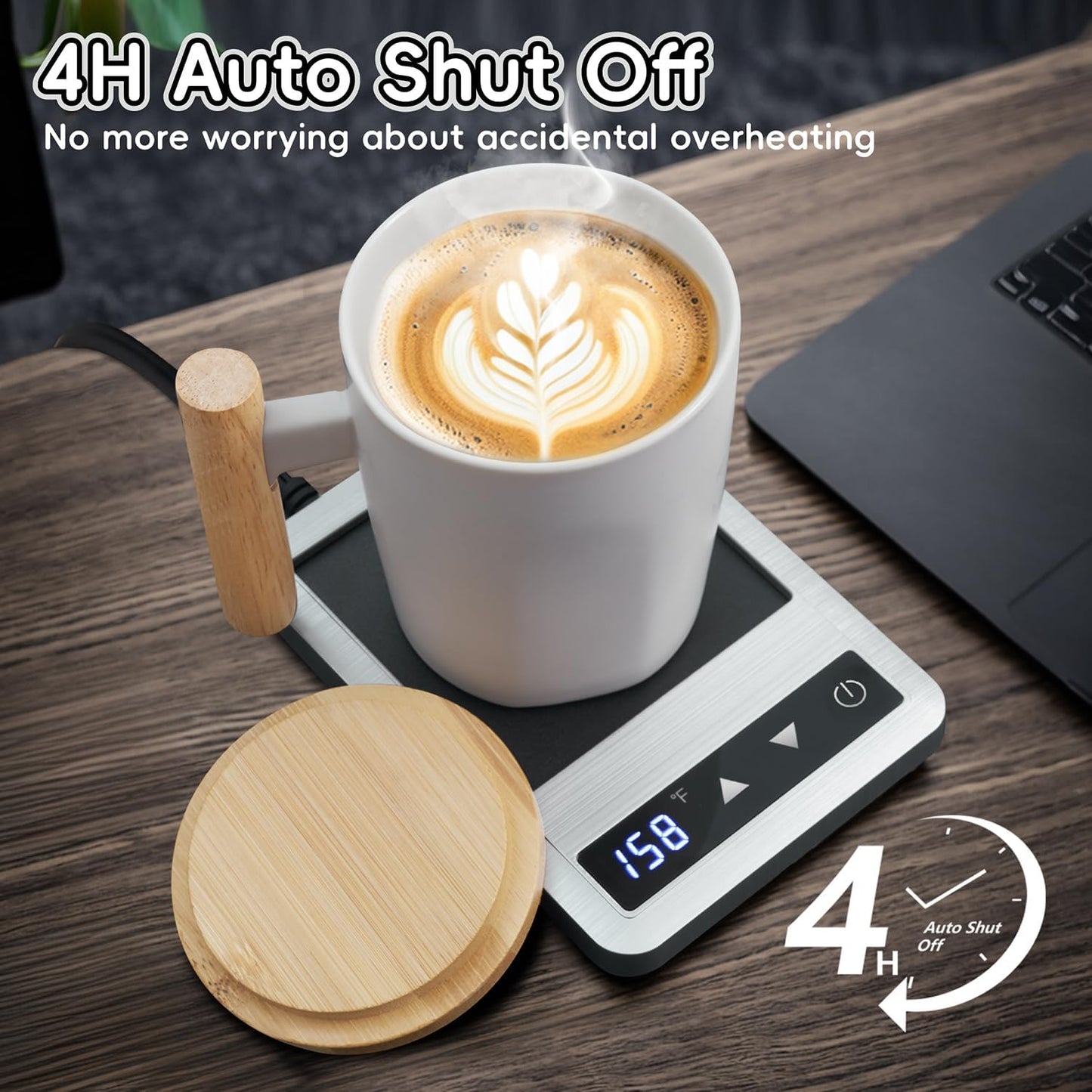 Coffee Mug Warmer & Mug Set 2025, Heated Cup for Desk with Temperature Control and Smart Auto Shut Off, 14oz