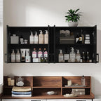 ChooChoo Laundry Room Cabinets, 4 Doors Wall Mounted Storage Cabinet, Kitchen - Image 8