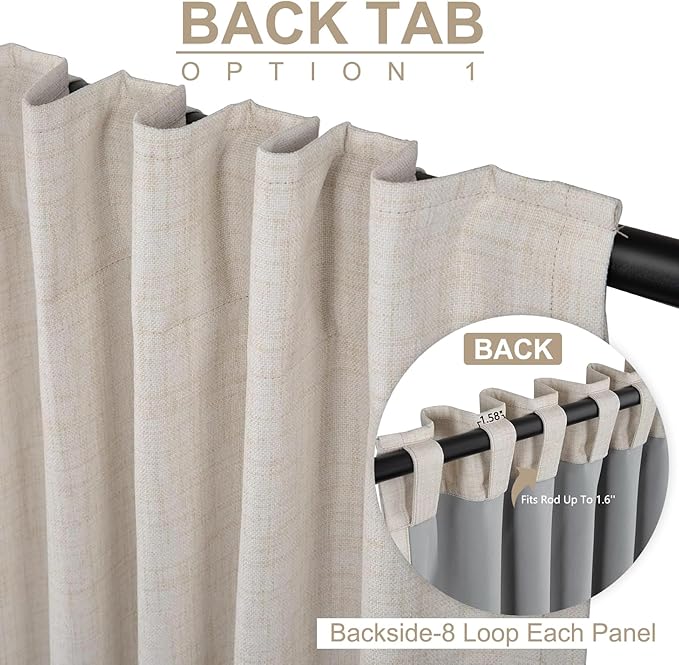 100% Blackout Shield Linen Blackout Curtains - Image 4