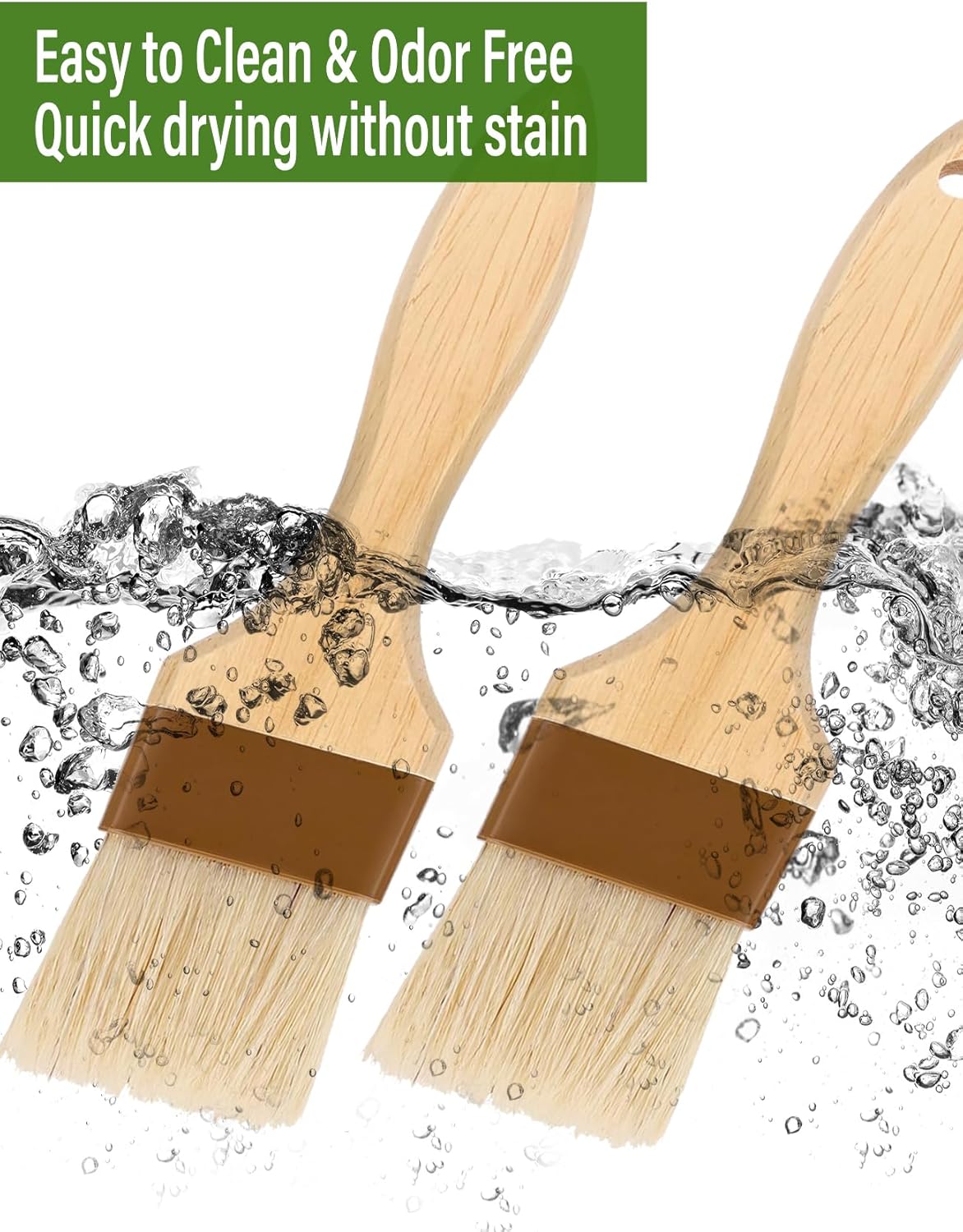 Pastry Brush,Basting Brush for Cooking,2 inch Natural Boar Bristle Baking Brush,Not Shed Cooking Brush for Oil and Sauce,Butter Brush,Food Brushes,Baster,Egg Wash Brush Kitchen Gadgets Baster(2 Pack)