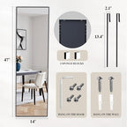 DUMOS 47x14 Full Length Mirror Over the Door, Wall Mounted Full Body Mirror - Image 2