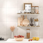 Amaoot Floating Shelves Set of 3, Home Wood Wall Shelf, Farmhouse Shelf - Image 4