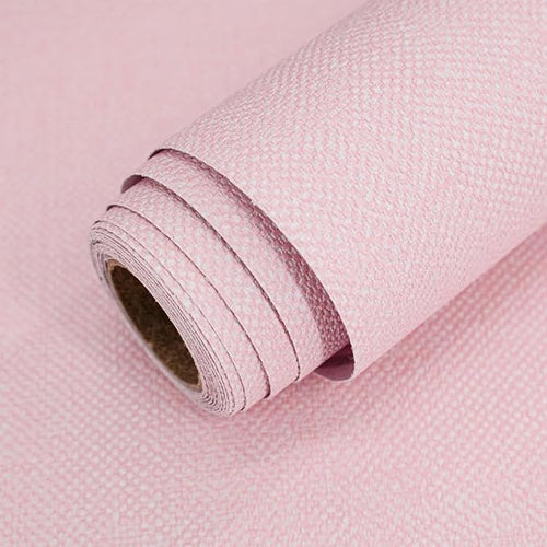 15.75"x393.7" Grasscloth Peel and Stick Wallpaper Pink Textured Contact Paper by MANONIRIA