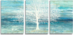 Yihui Arts Teal and Blue Canvas Wall Art - Image 3