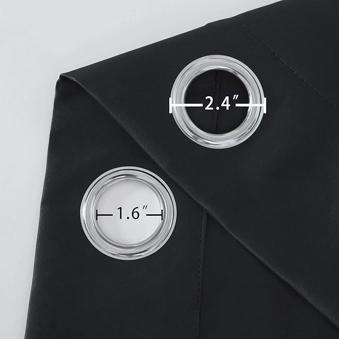 LEMOMO Black Thermal Blackout Curtains/52 x 45 Inch/Set of 2 Panels Room - Image 6