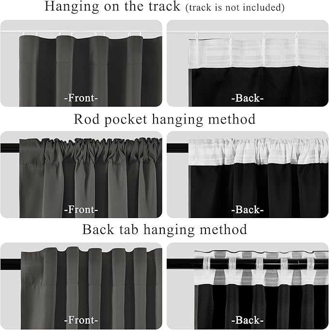 RYB HOME 100%Blackout Room Divider Curtain, Thermal Insulated&Privacy Assurd - Image 4