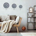 Wall Clock 12 Inch Grey Modern Simple Quartz Decorative Clock Non-Ticking - Image 3
