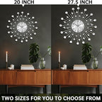 SIN&MI Large Wall Clock for Living Room Decor Non-Ticking Quiet Metal Quartz - Image 5