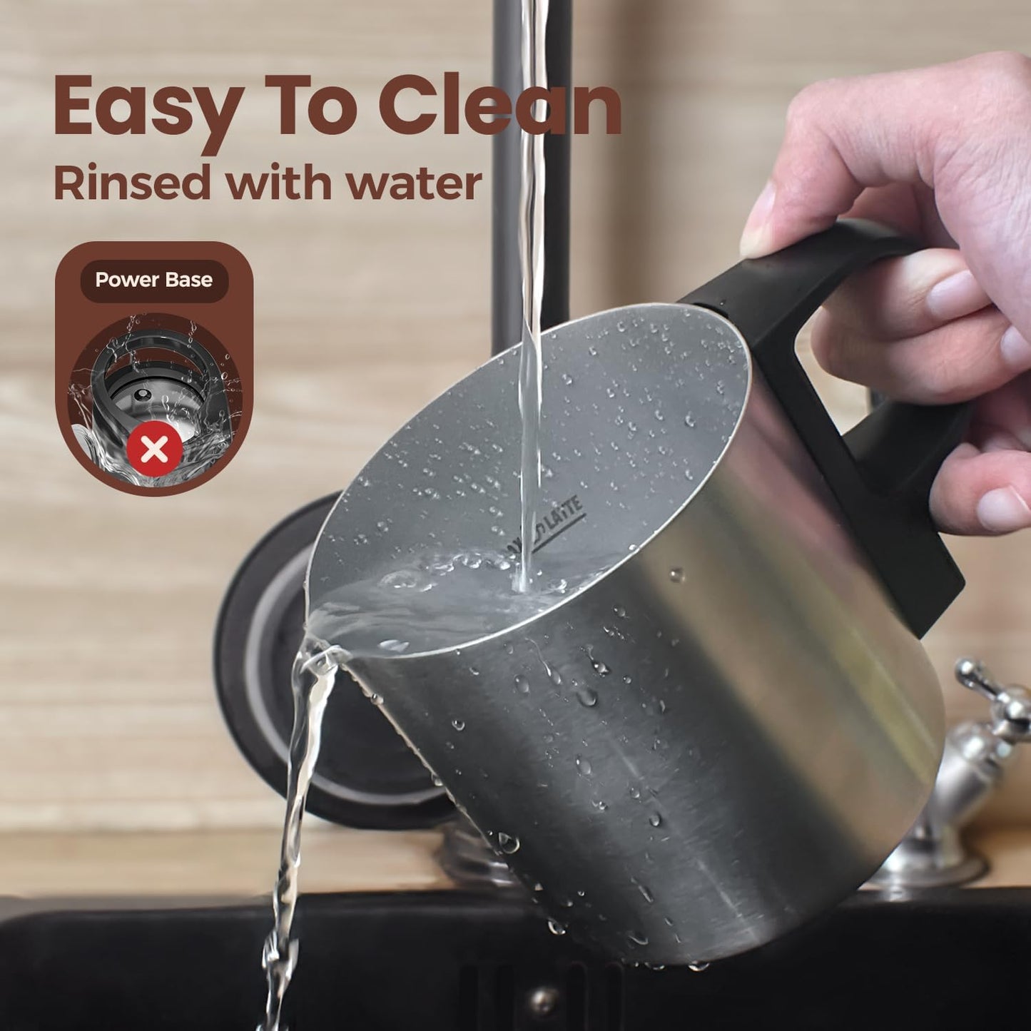 Milk Frother - Electric Steamer, 4-in-1 Automatic Warm and Cold Cappuccino Foam Maker, 12.5oz Milk Warmer for Latte, Macchiato, Stainless Steel