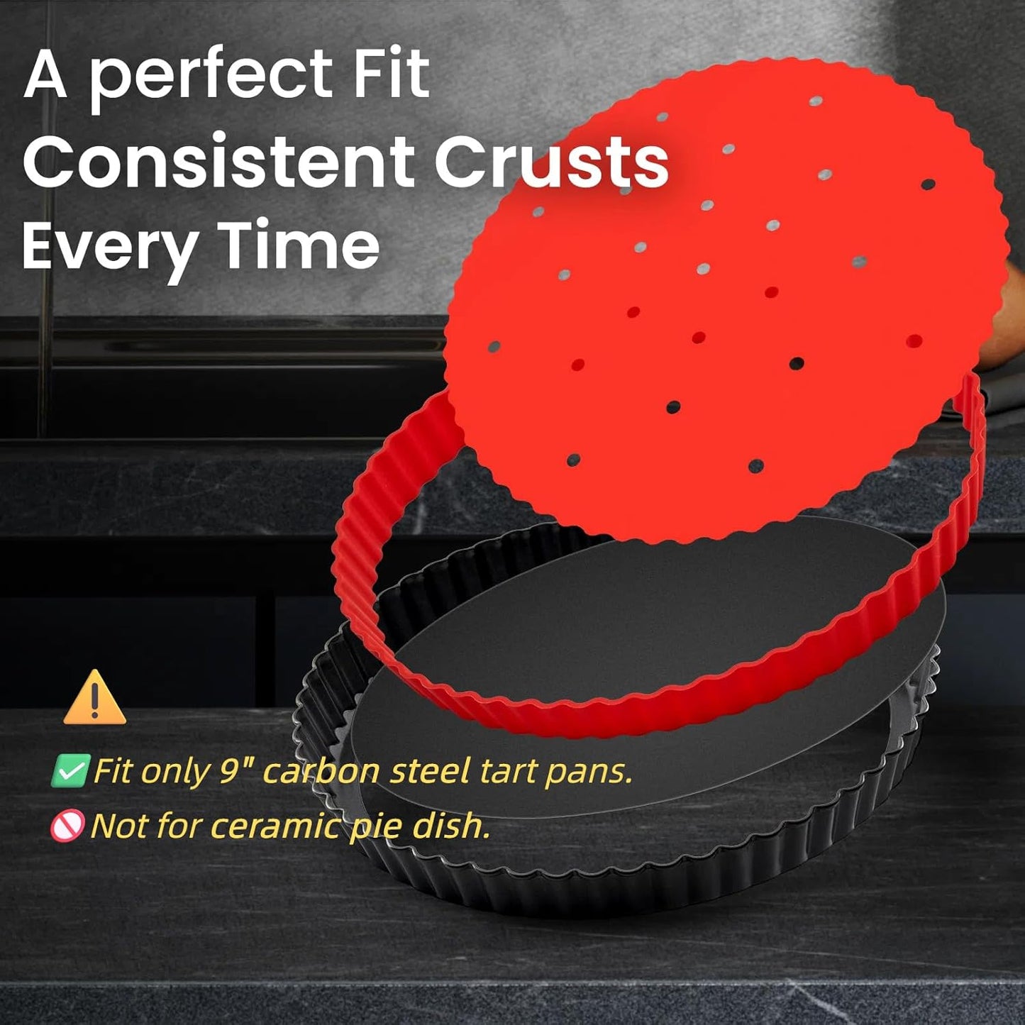 Pie Weights for Blind Baking 9" Tart Pan,Silicone Pie Weight for Baking Crust,Reusable Pies Crust Weights – for Pies/Tart/Quich– Food-Safe,Dishwasher Safe – Designed Exclusively for 9 in. Tart Pan