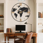 Pytha Sight 24 Inch Large Wall Clock, Modern Decorative Big World Map - Image 7