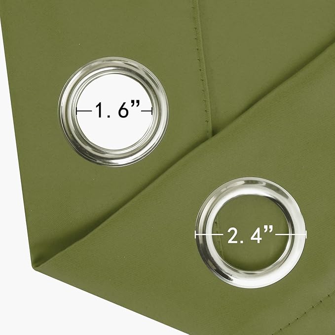LEMOMO Olive Green Thermal Blackout Curtains/42 x 72 Inch/Set of 2 Panels Room - Image 5