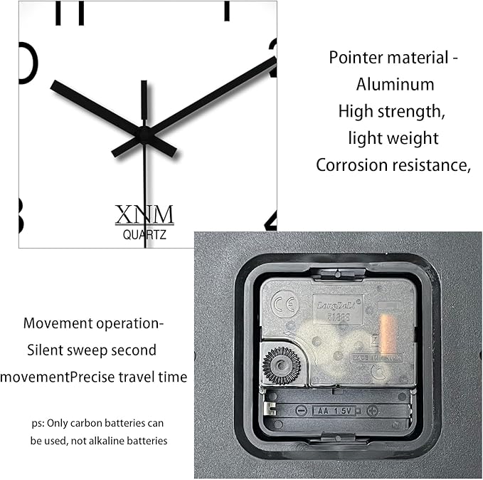 XNM Minimalist Wall Clocks Battery Operated 12 Inch Classic White Analog Wall - Image 8