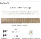 TWOPAGES Natural Woven No Drill Roman Shades, Custom Cordless Blackout Bamboo - Image 8