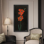 Vintage Framed Red Floral Wall Art - Image 2