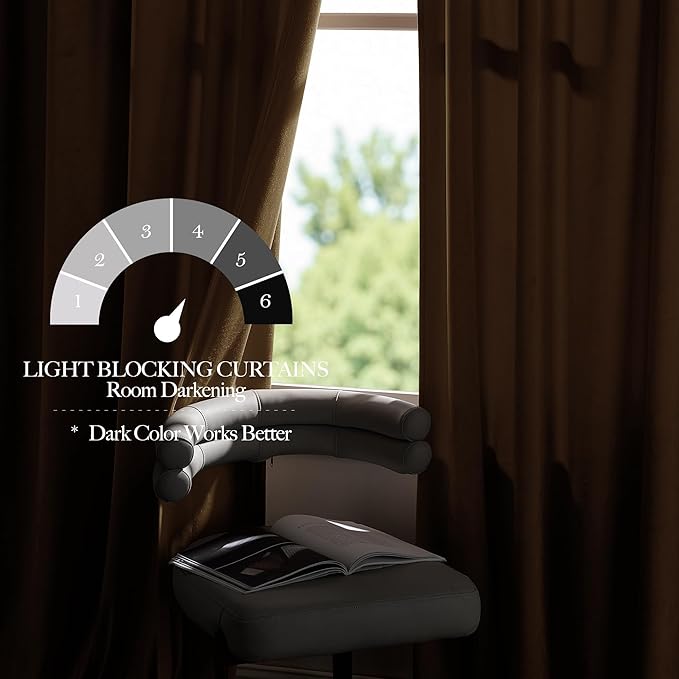 NICETOWN Gold Brown Velvet Curtains 2 Panels, Luxury and Soft Backdrops - Image 4