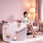 FUKU MON Soft Pink Peel and Stick Wallpaper 24" x 394" Solid Matte Textured - Image 3