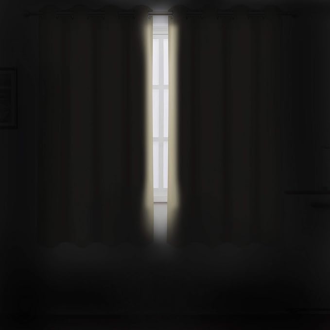 LEMOMO Beige Thermal Blackout Curtains/52 x 63 Inch/Set of 2 Panels Room - Image 3