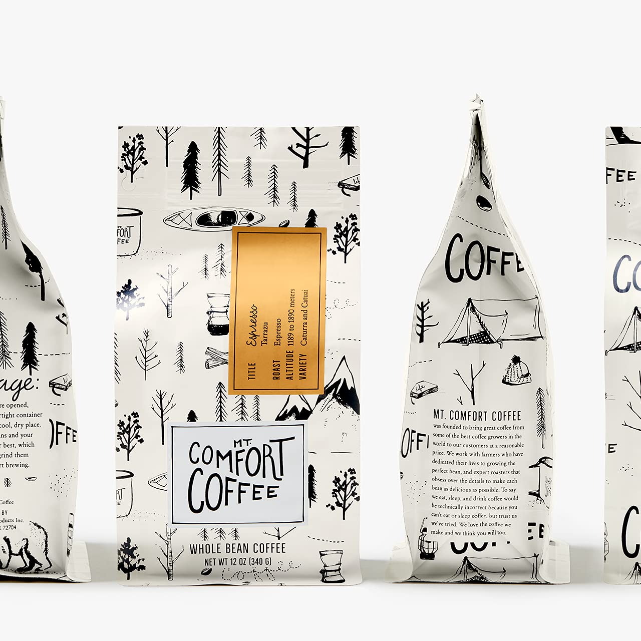 Mt. Comfort Coffee Espresso Roast, 12 Ounce - Flavor Notes of Chocolate & Caramel - Roasted Whole Beans