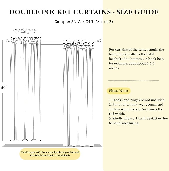 NICETOWN Rod Pocket Embroidered Trim Velvet Curtains, 2 Panels, Elegant Window - Image 9