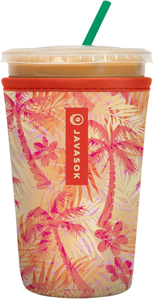Sok It JavaSok Iced Coffee & Cold Soda Insulated Neoprene Cup Sleeve (Tropical Dream, Medium: 22-28oz)