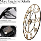 Cuspin 24 Inch Wall Clock Bronze, Large Rustic Decorative Metal Wall Clock - Image 6
