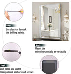 Easly Silver Bathroom Mirror for Wall, 30x22 Inch Rectangular Aluminum Alloy - Image 6