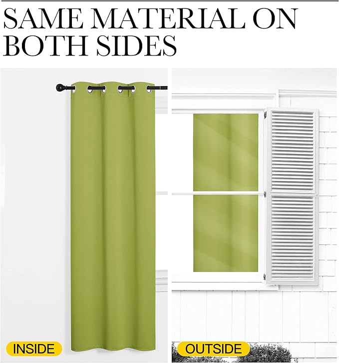 NICETOWN Fresh Green Blackout Curtains 102 inches Length - Image 5